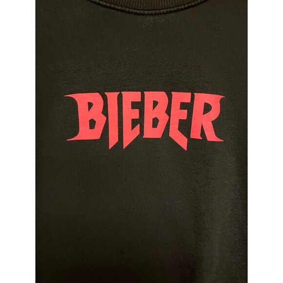 Justin Bieber Purpose Concert Tour Black Crew Neck Sweatshirt Size Small Divided - Picture 2 of 8